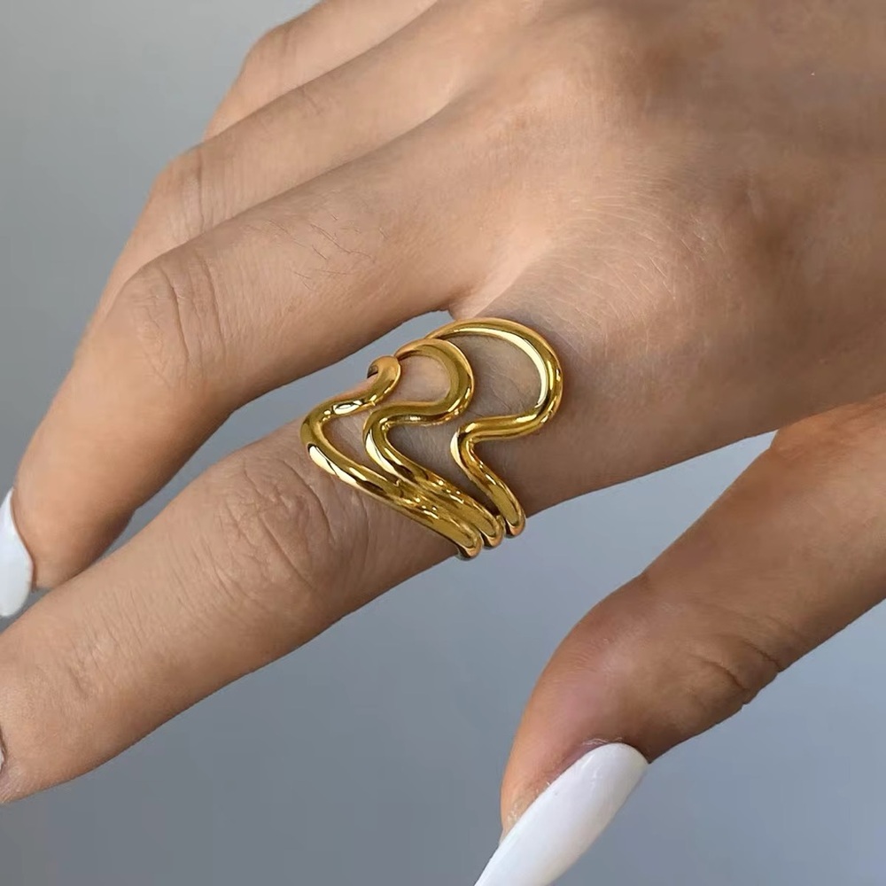 18K Gold Plated Adjustable Ring